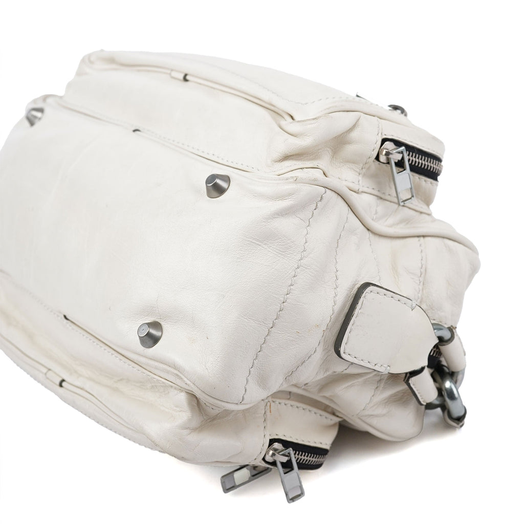 White Leather Betty Chain Shoulder Bag