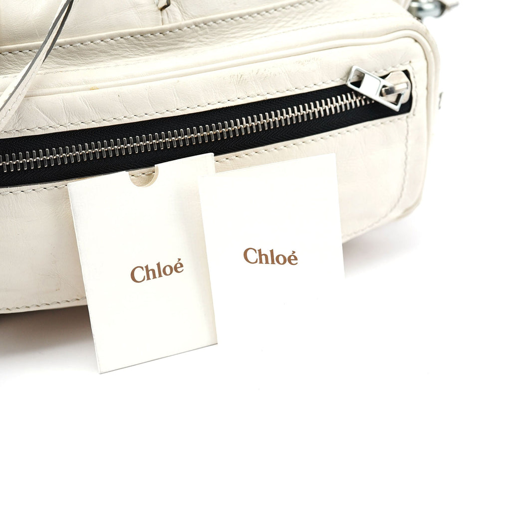 White Leather Betty Chain Shoulder Bag