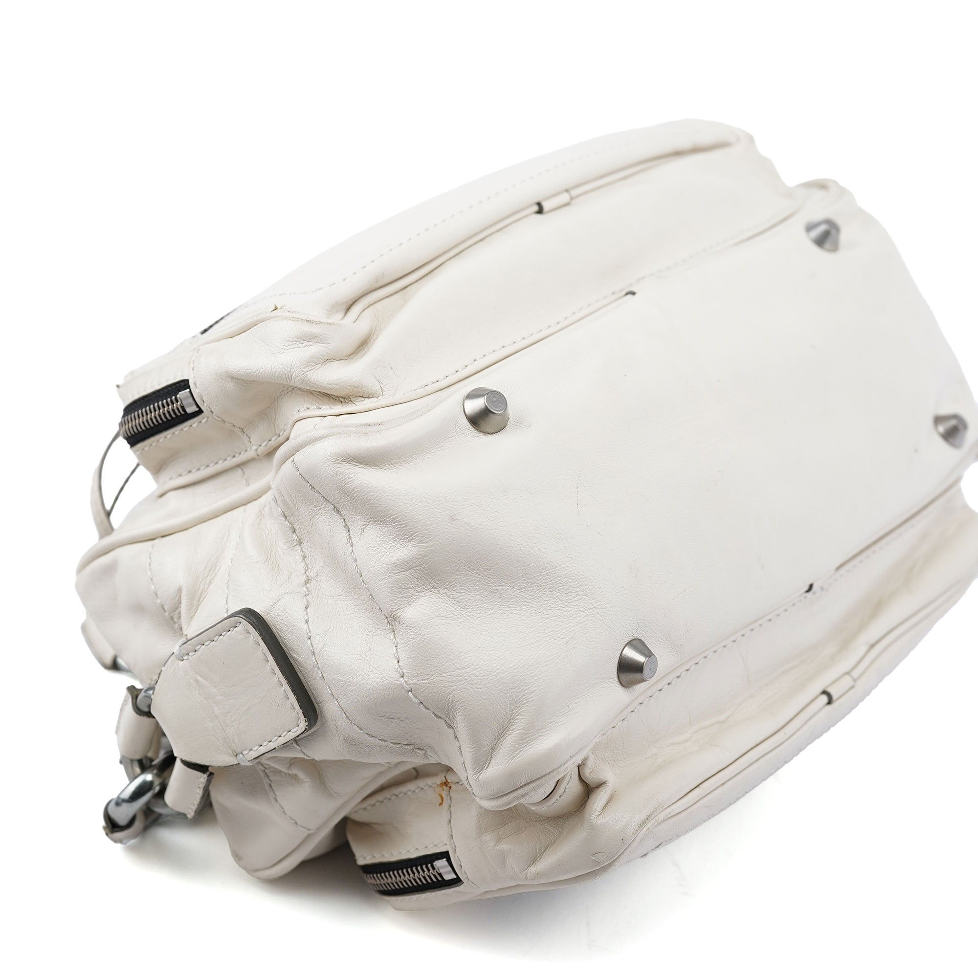 White Leather Betty Chain Shoulder Bag