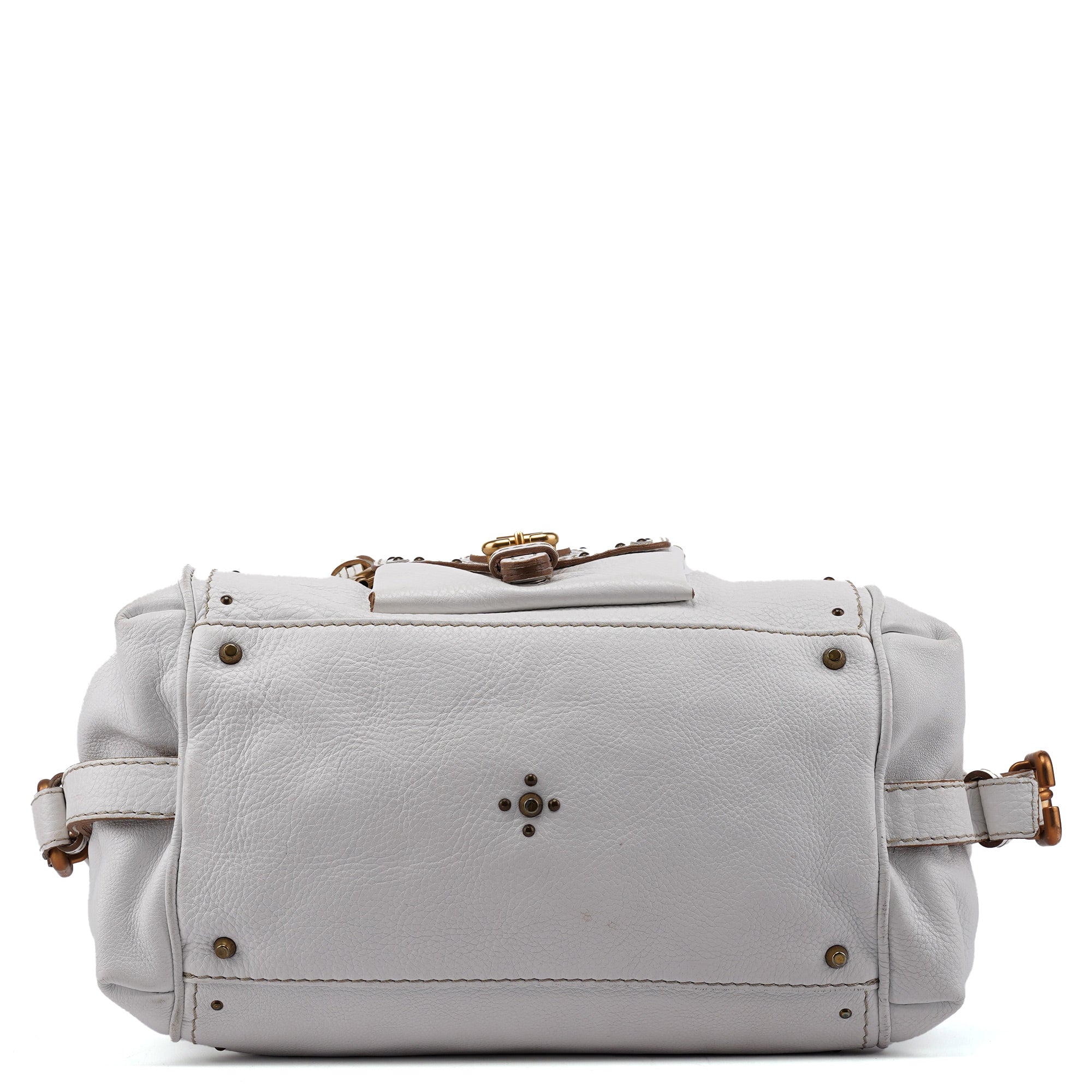White Leather Paddington Pocket Shoulder Bag