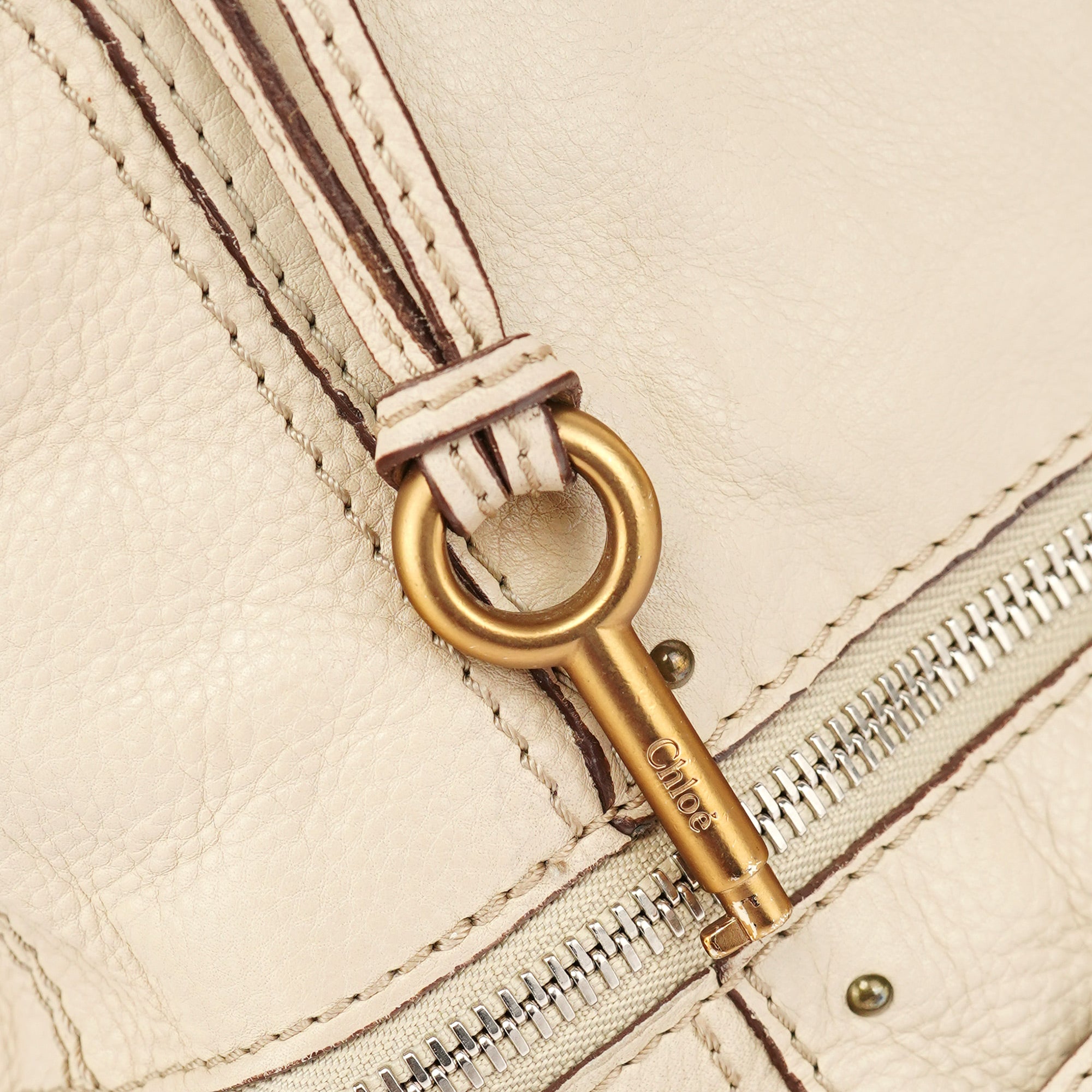 White Leather Paddington Tote Bag