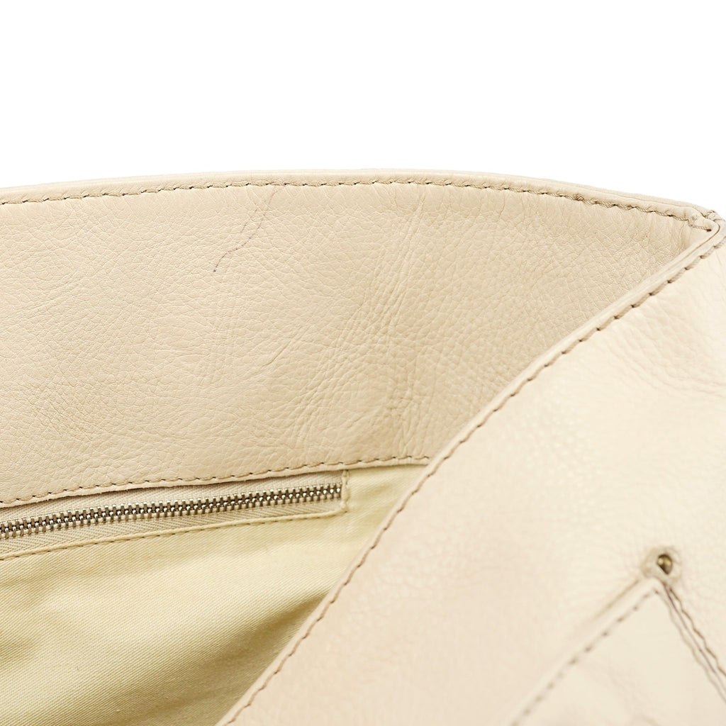 White Leather Paddington Tote Bag