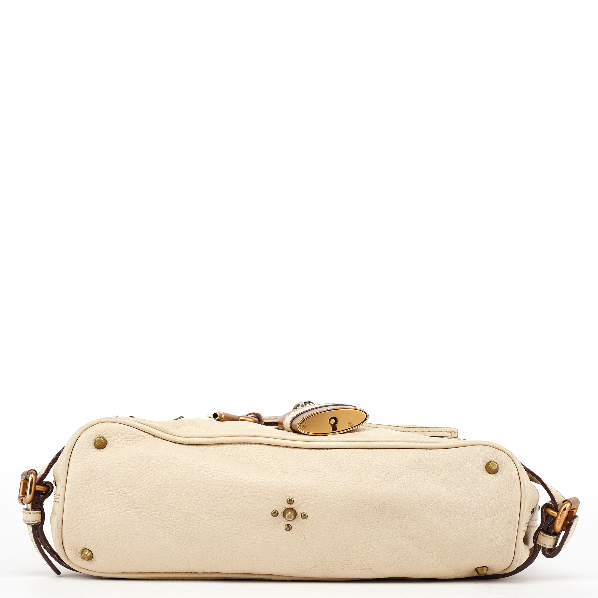 White Leather Paddington Tote Bag