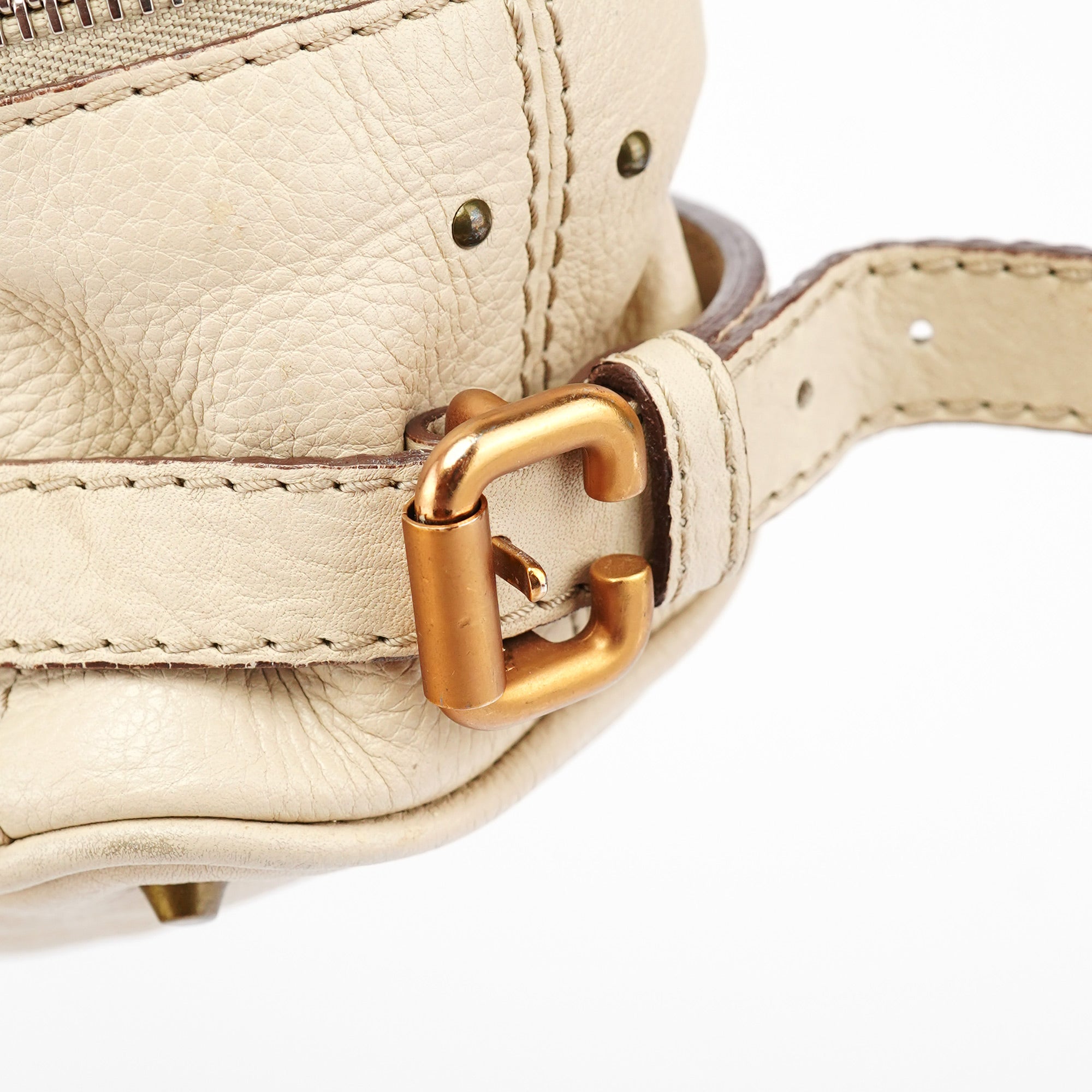 White Leather Paddington Tote Bag
