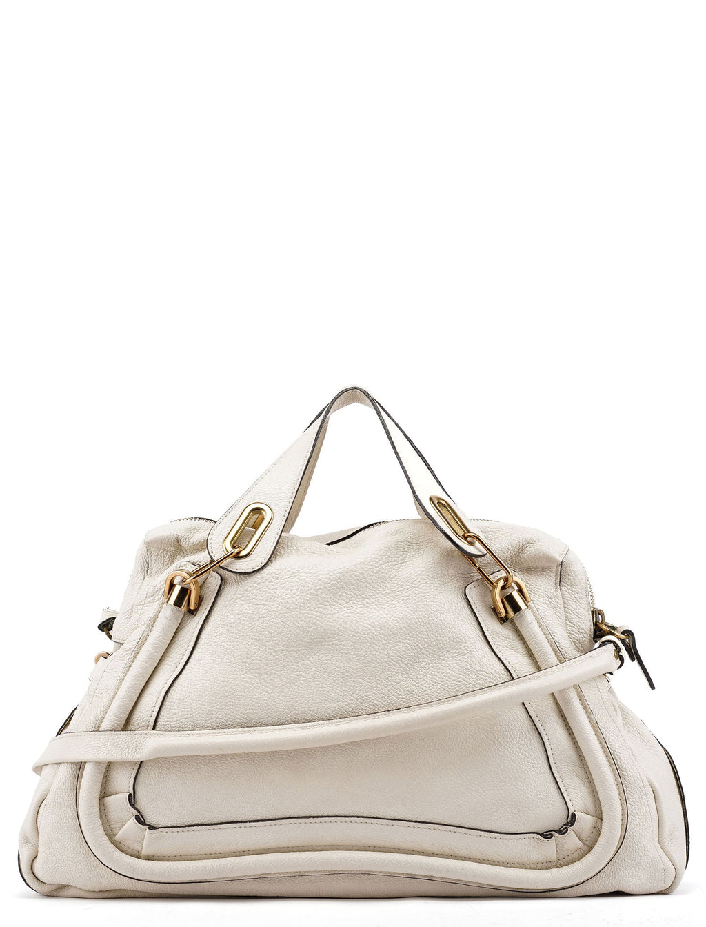 White Leather Paraty 2-Way Shoulder Bag