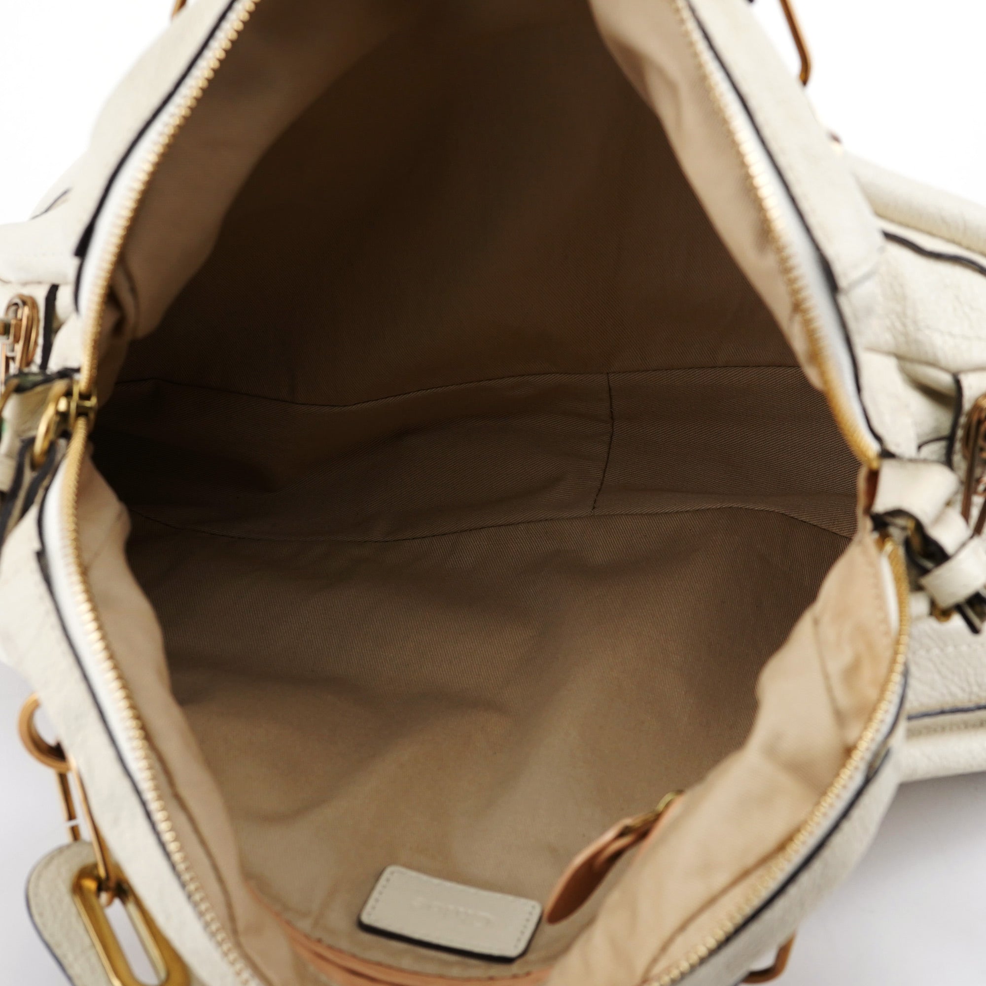White Leather Paraty 2-Way Shoulder Bag