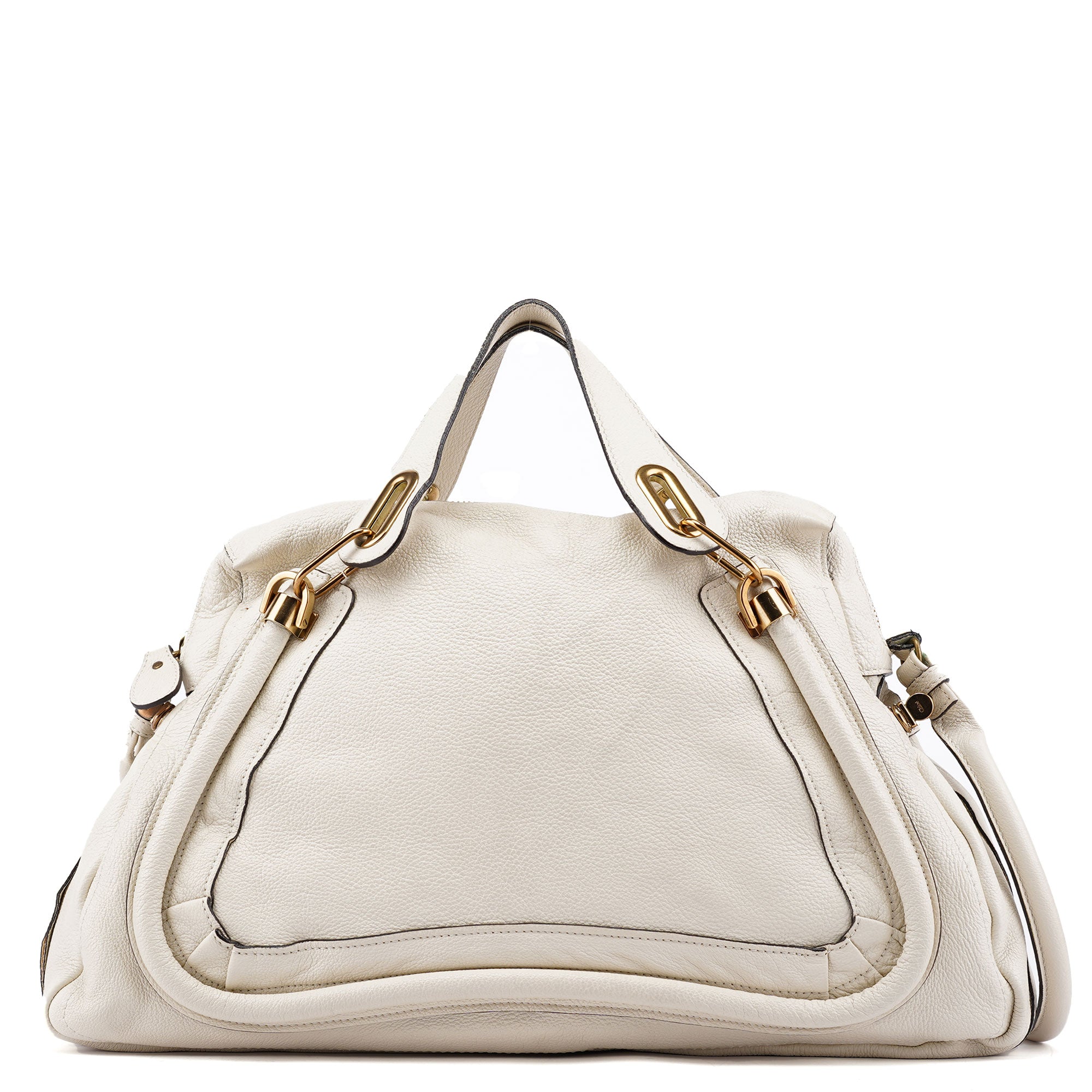 White Leather Paraty 2-Way Shoulder Bag