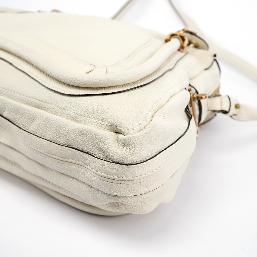 White Leather Paraty 2-Way Shoulder Bag