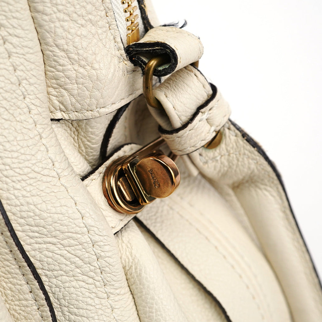 White Leather Paraty 2-Way Shoulder Bag