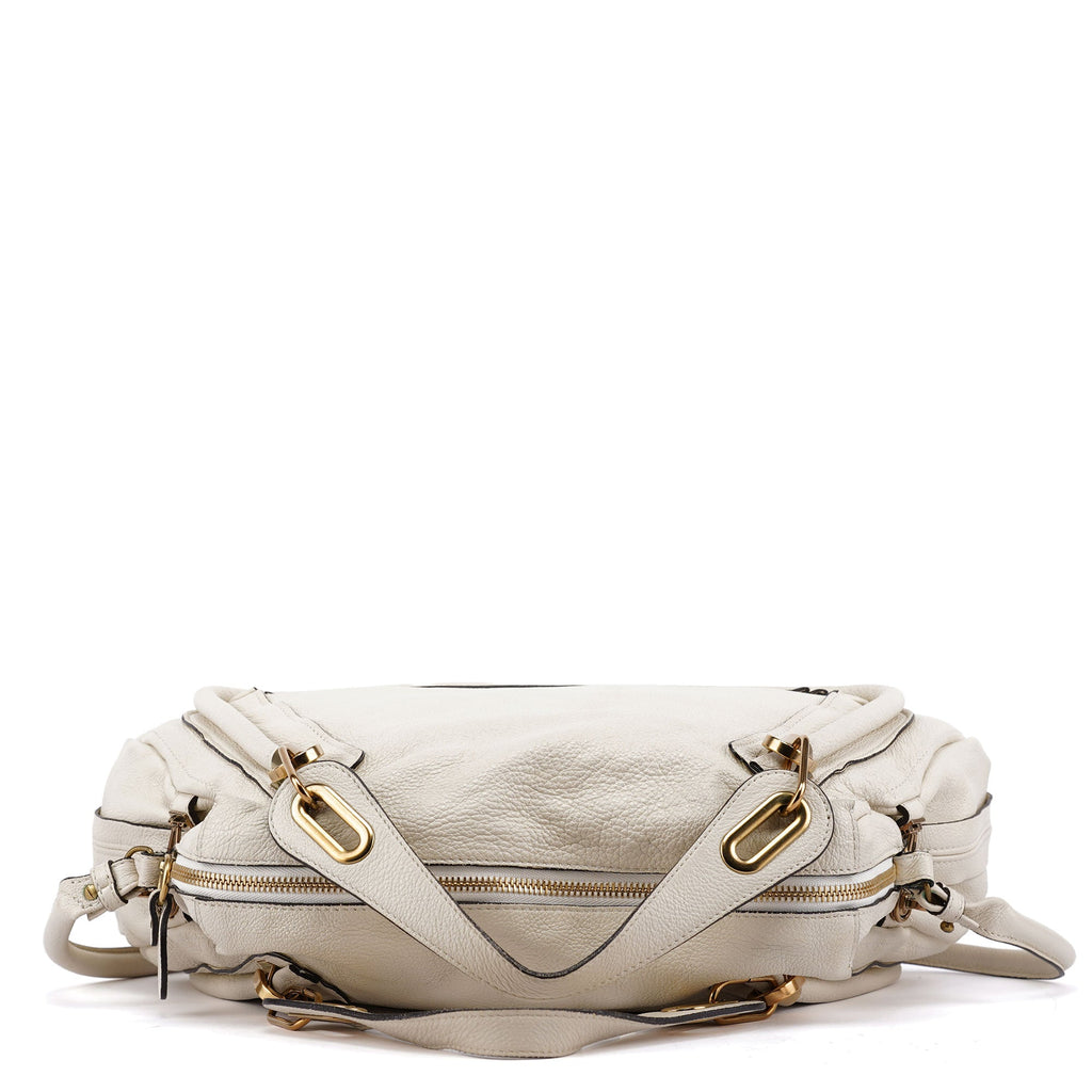 White Leather Paraty 2-Way Shoulder Bag