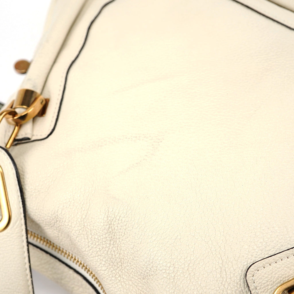 White Leather Paraty 2-Way Shoulder Bag
