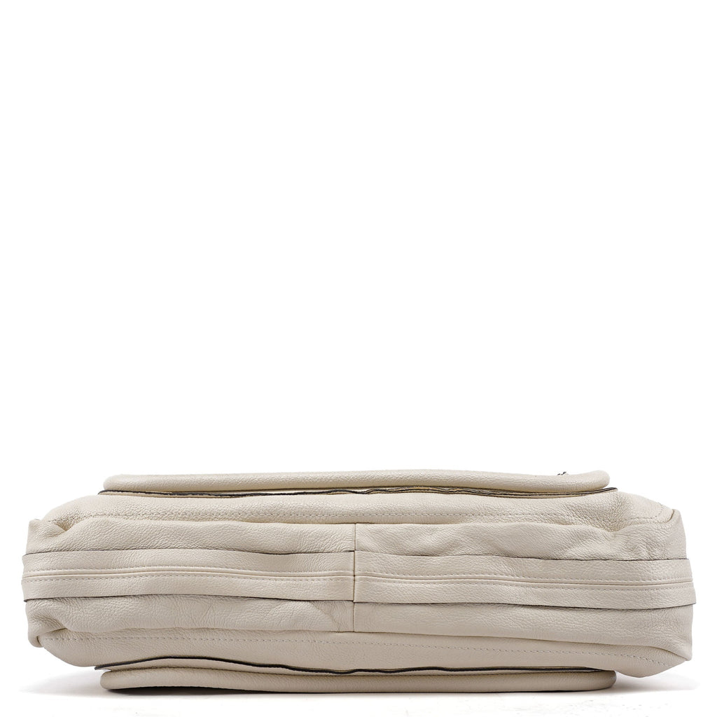 White Leather Paraty 2-Way Shoulder Bag