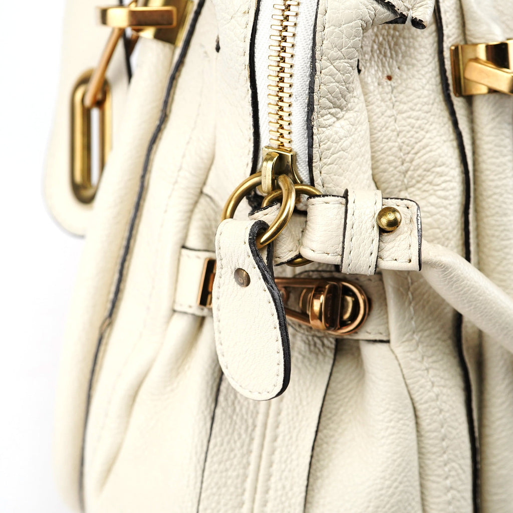 White Leather Paraty 2-Way Shoulder Bag