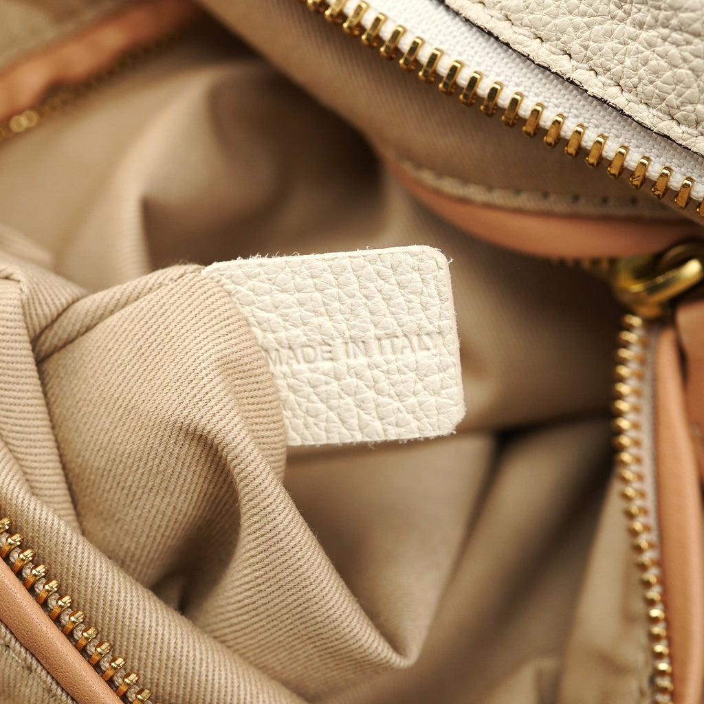 White Leather Paraty 2-Way Shoulder Bag