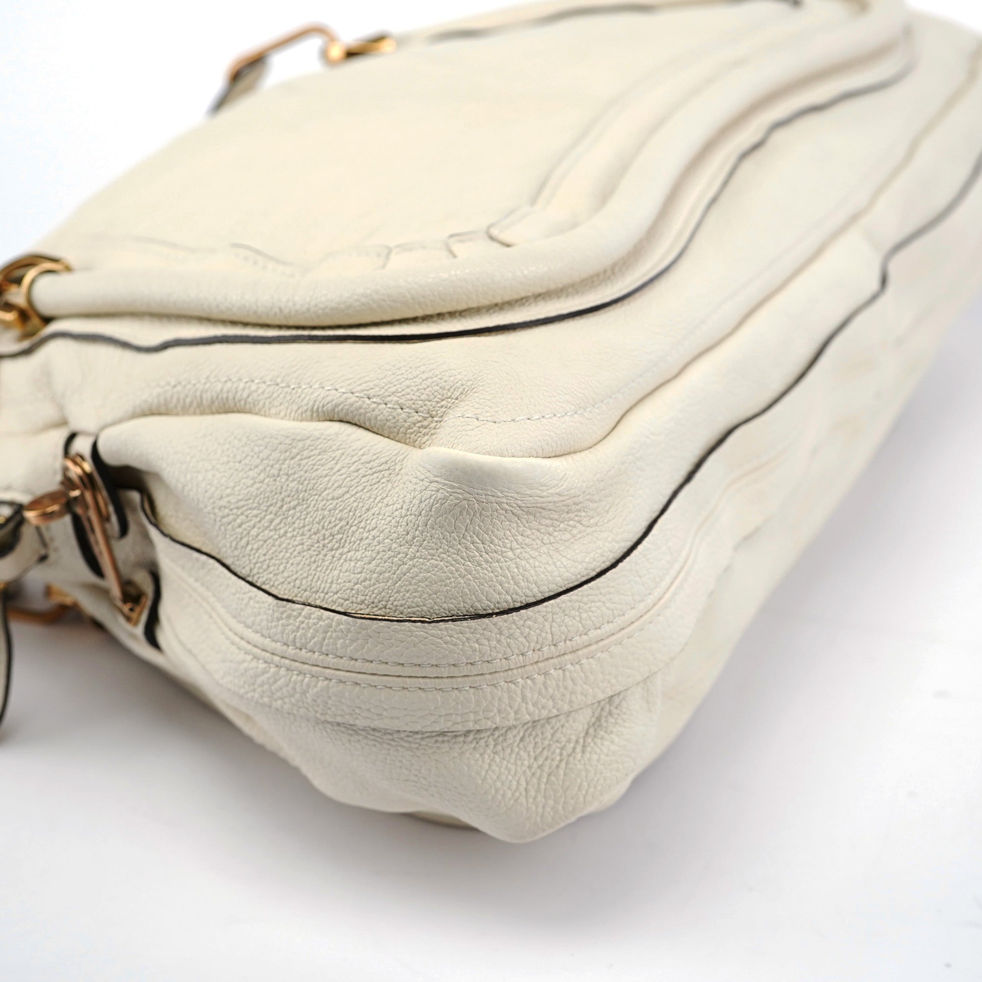 White Leather Paraty 2-Way Shoulder Bag