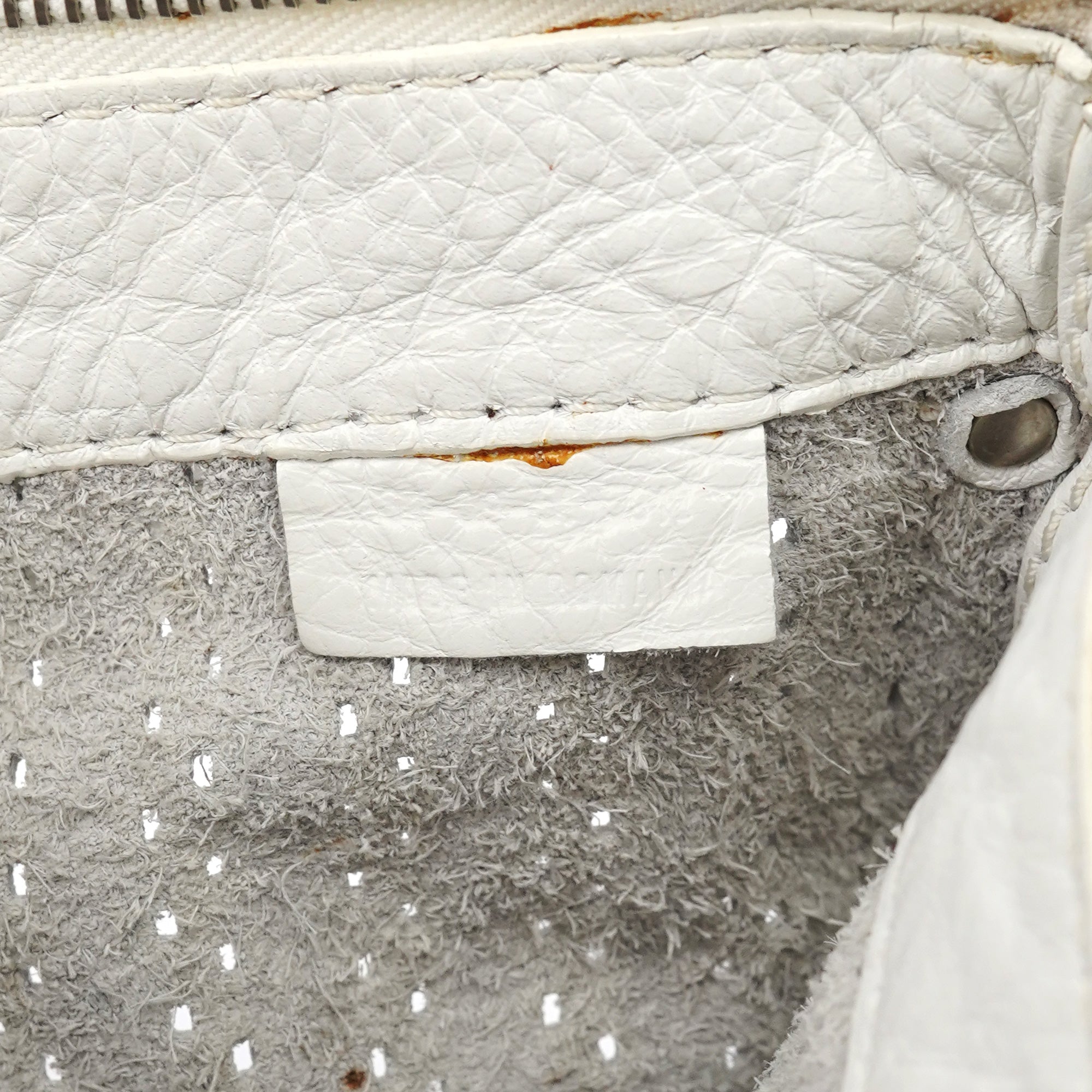 White Perforated Leather Kerala Shoulder Bag