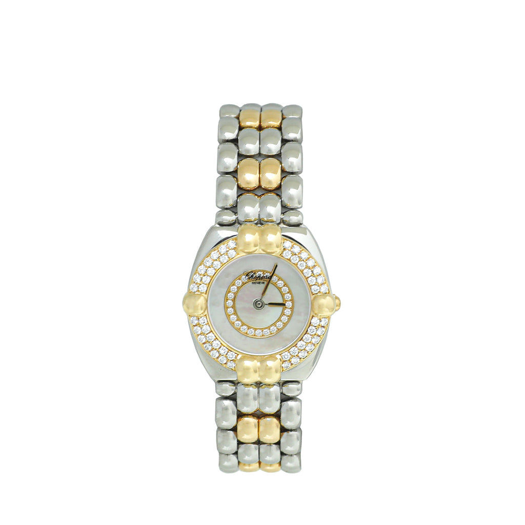 Chopard 18K Yellow Gold ST.ST Gstaad Diamond MOP 24mm Quartz Watch