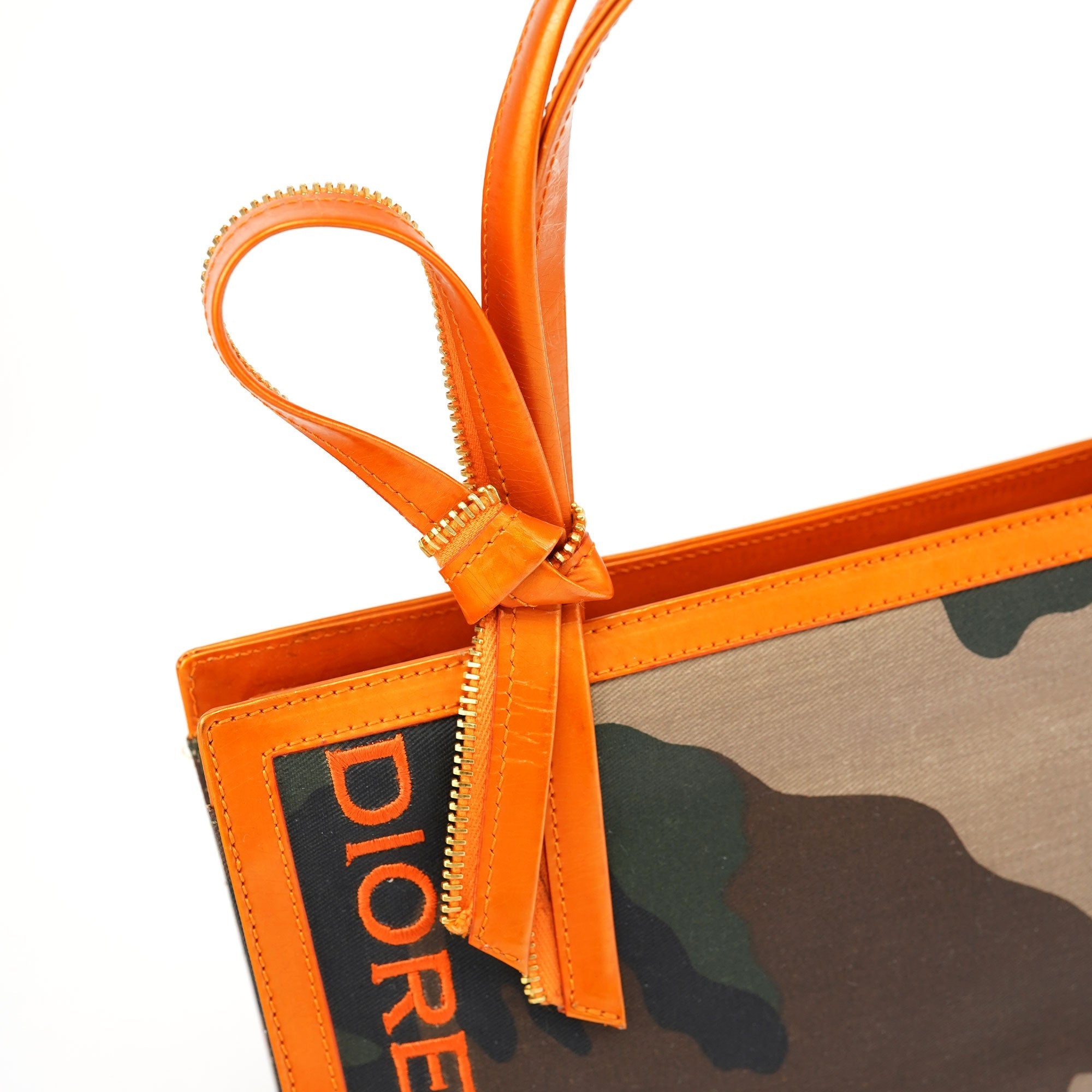 2001 Diorella Camo Orange Tote Bag
