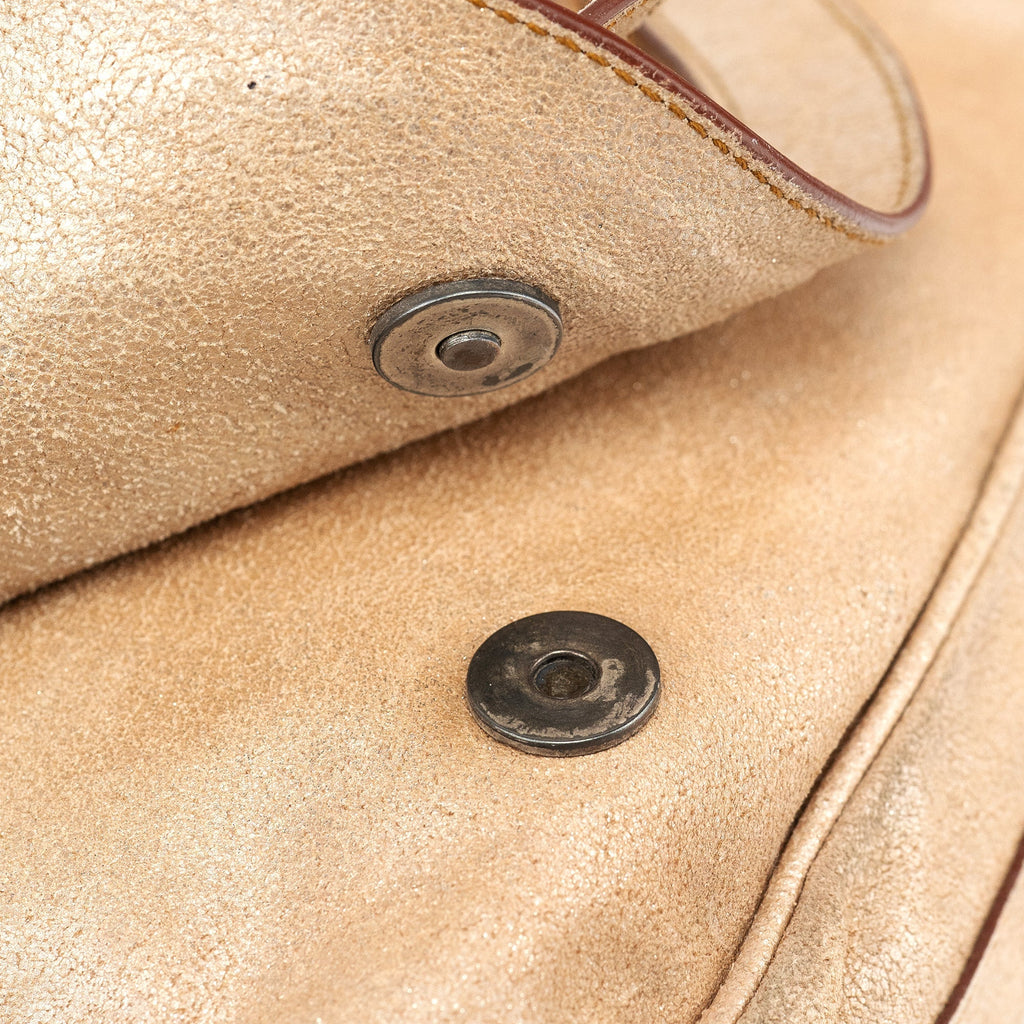 2005 Beige Crackled Leather Gaucho Saddle Bag