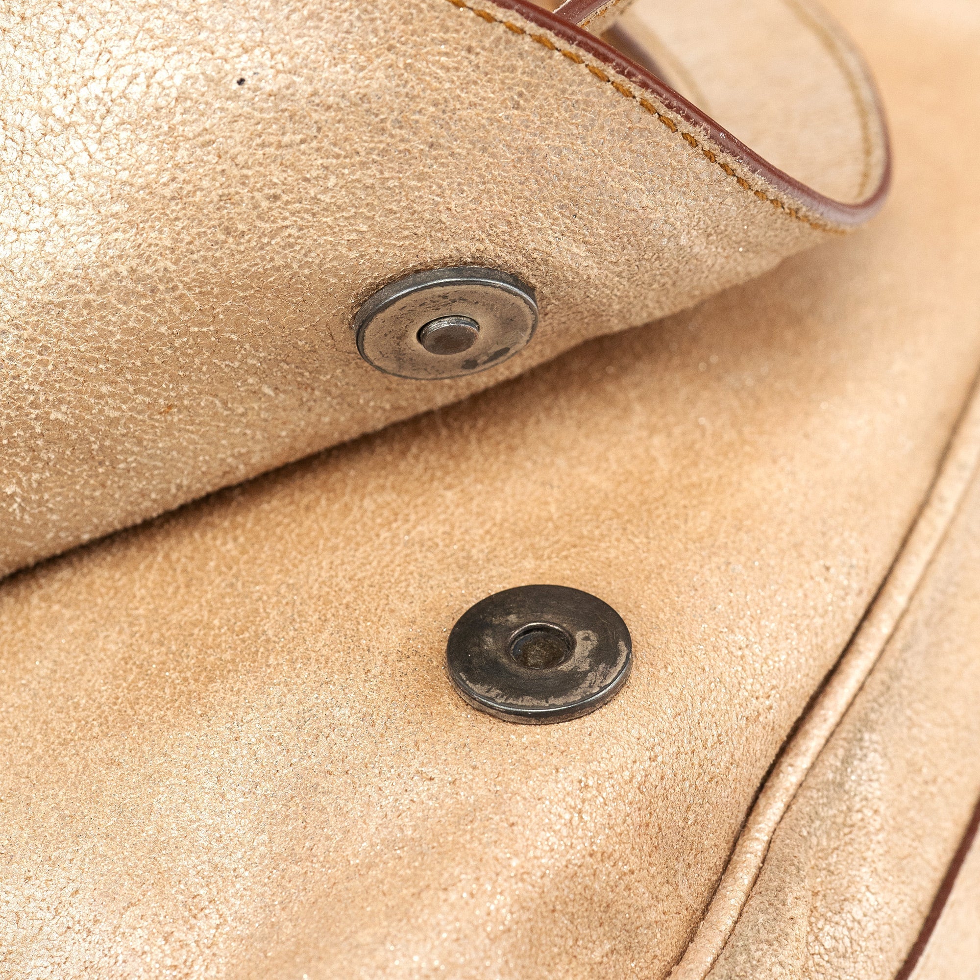 2005 Beige Crackled Leather Gaucho Saddle Bag