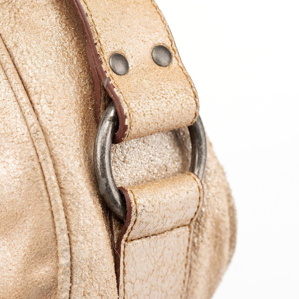 2005 Beige Crackled Leather Gaucho Saddle Bag