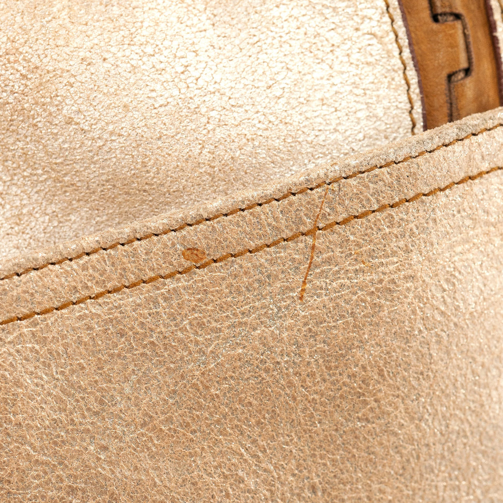 2005 Beige Crackled Leather Gaucho Saddle Bag