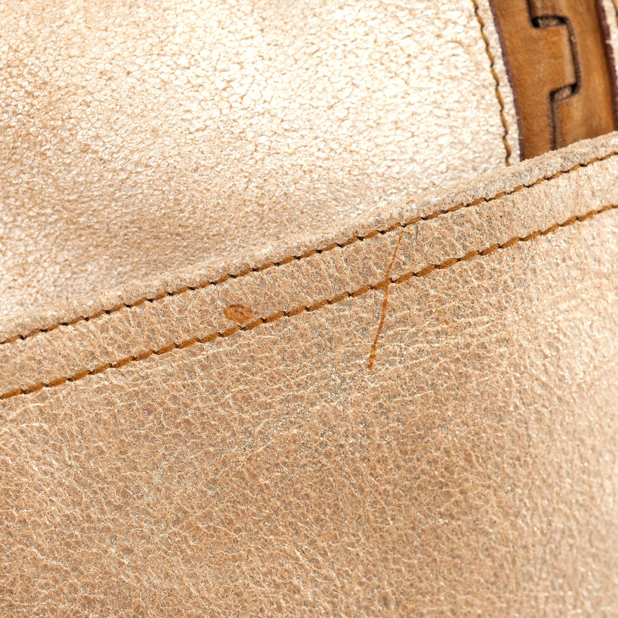 2005 Beige Crackled Leather Gaucho Saddle Bag
