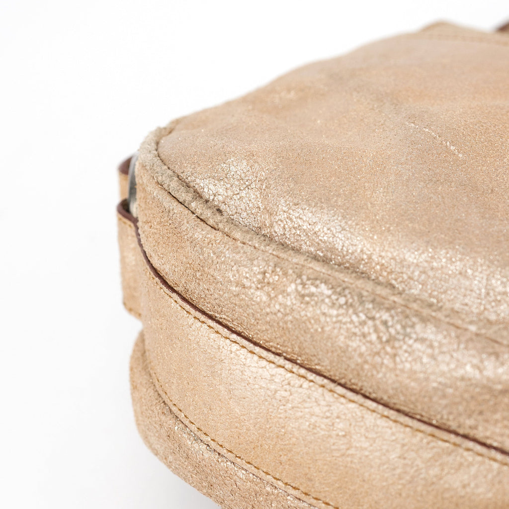 2005 Beige Crackled Leather Gaucho Saddle Bag