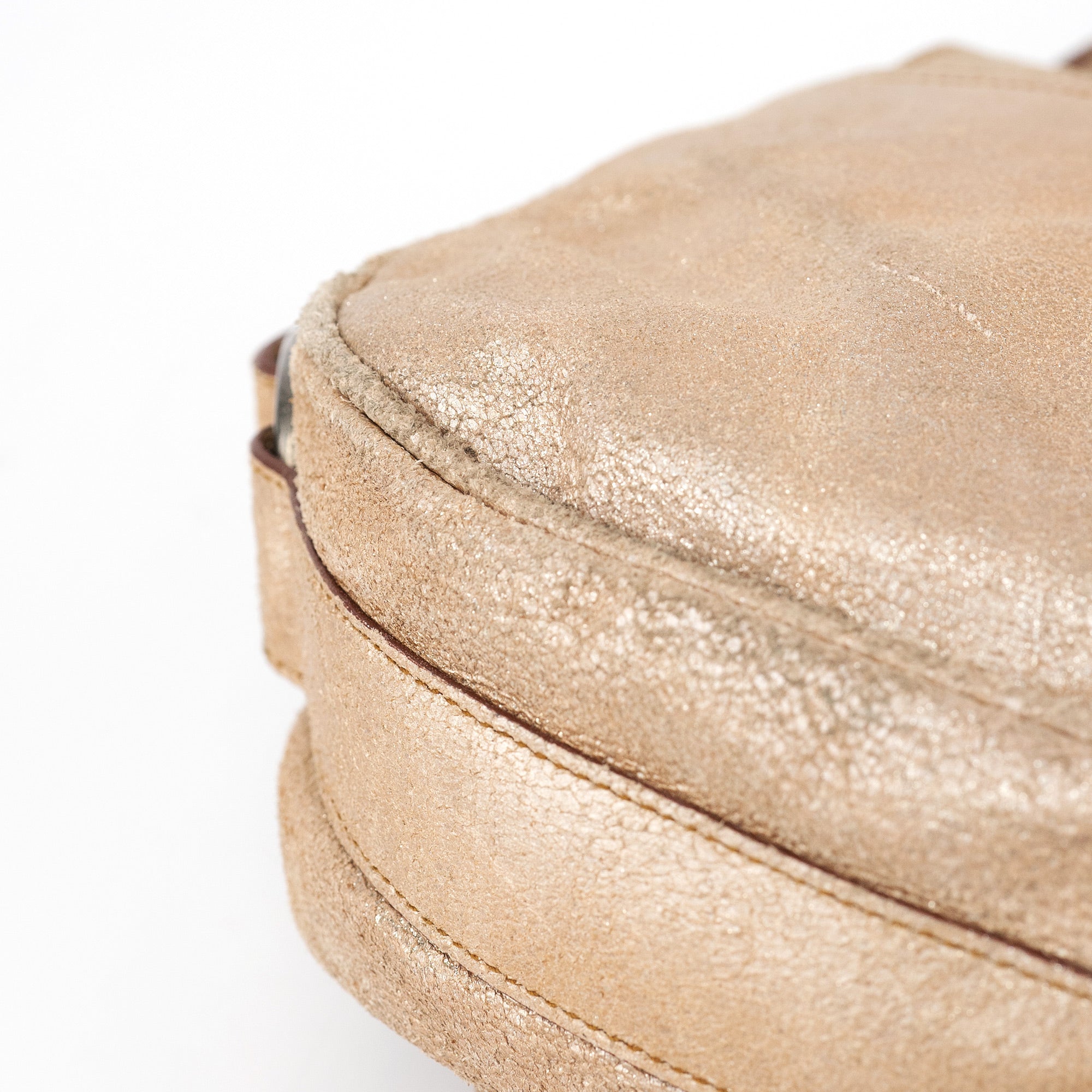 2005 Beige Crackled Leather Gaucho Saddle Bag