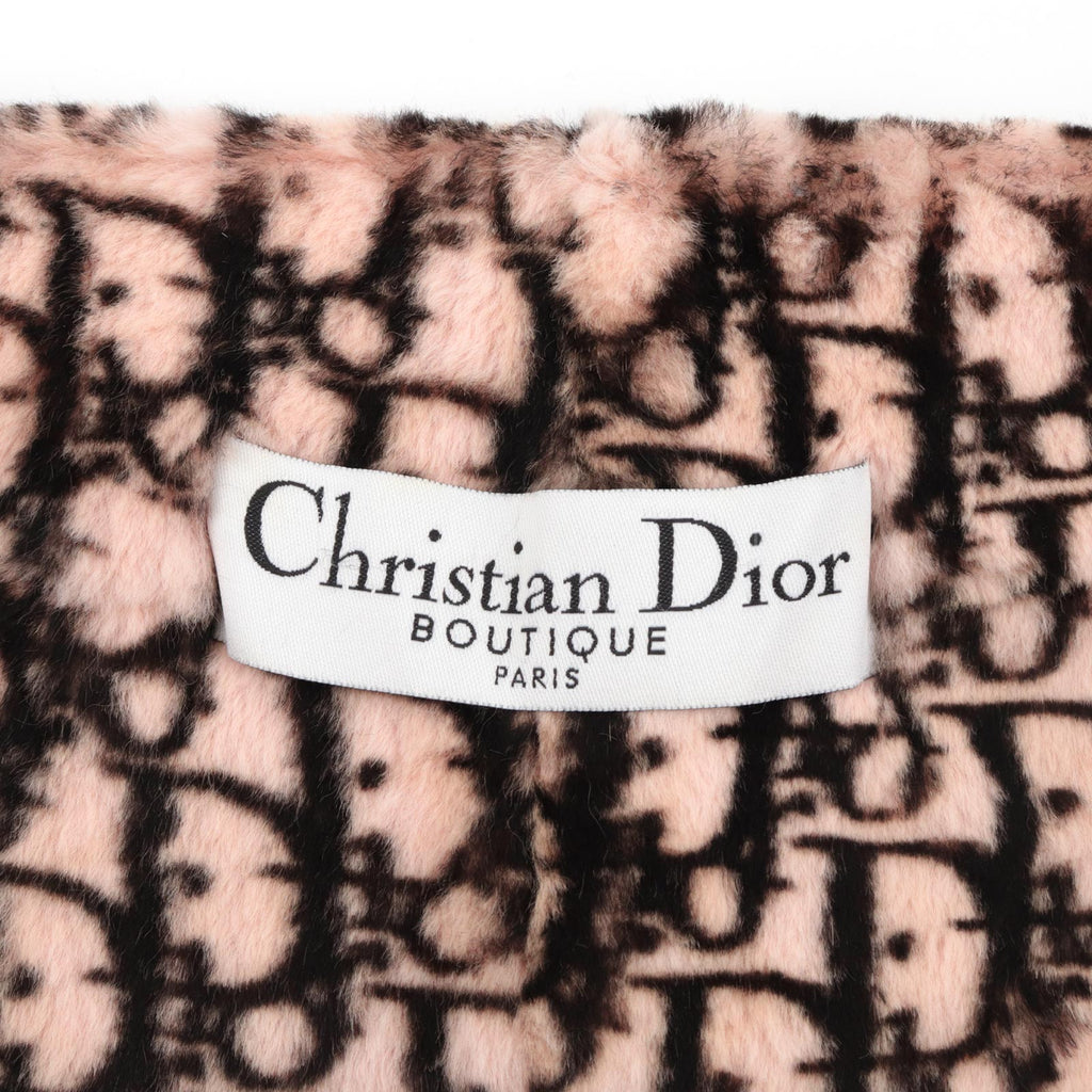 Beige Oblique Monogram Rabbit Fur Scarf