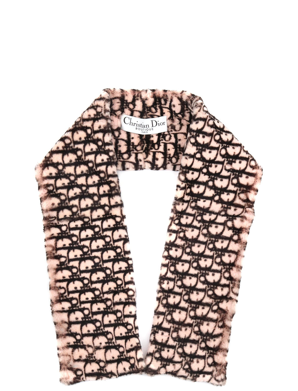 Beige Oblique Monogram Rabbit Fur Scarf