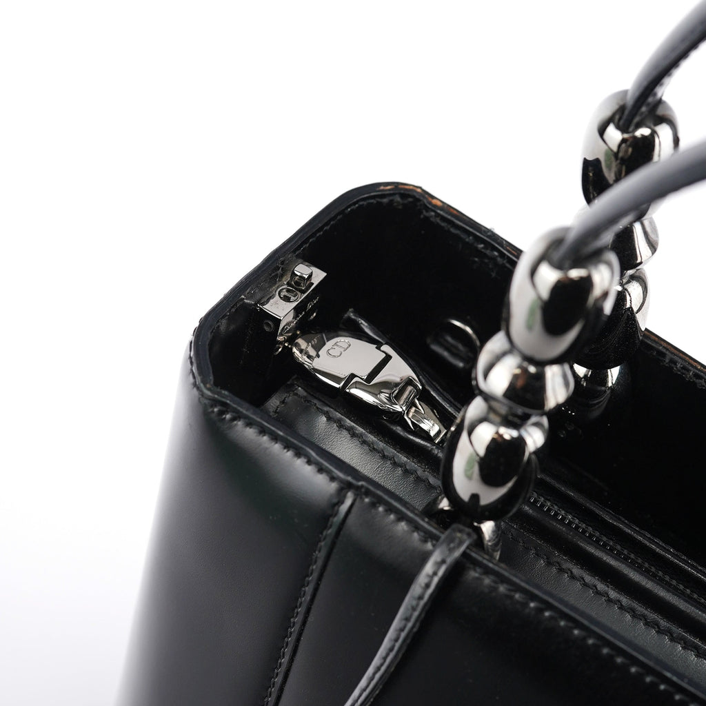 Black Calfskin Lady Dior Tote Bag