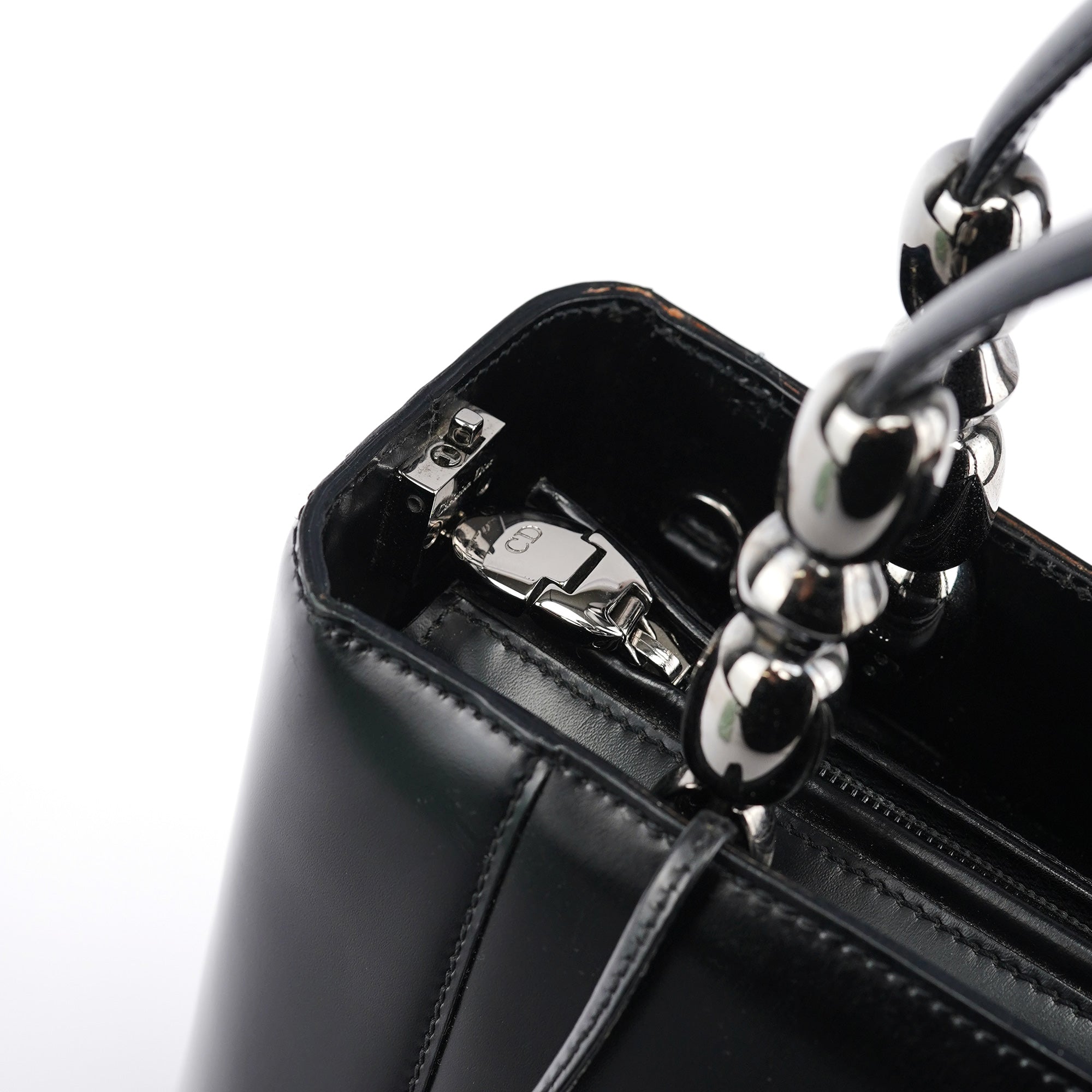 Black Calfskin Lady Dior Tote Bag