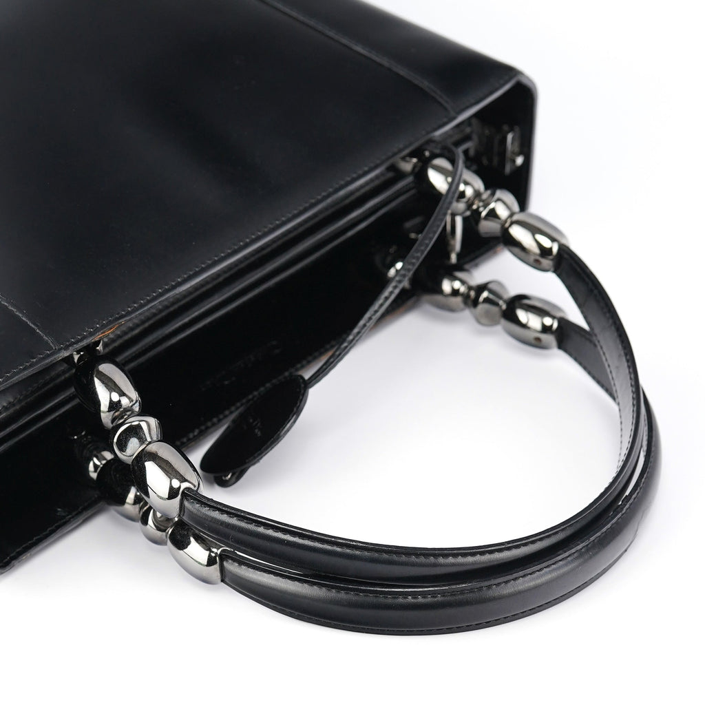 Black Calfskin Lady Dior Tote Bag