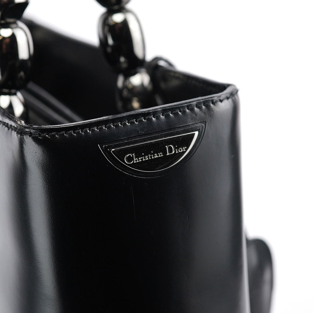 Black Calfskin Lady Dior Tote Bag
