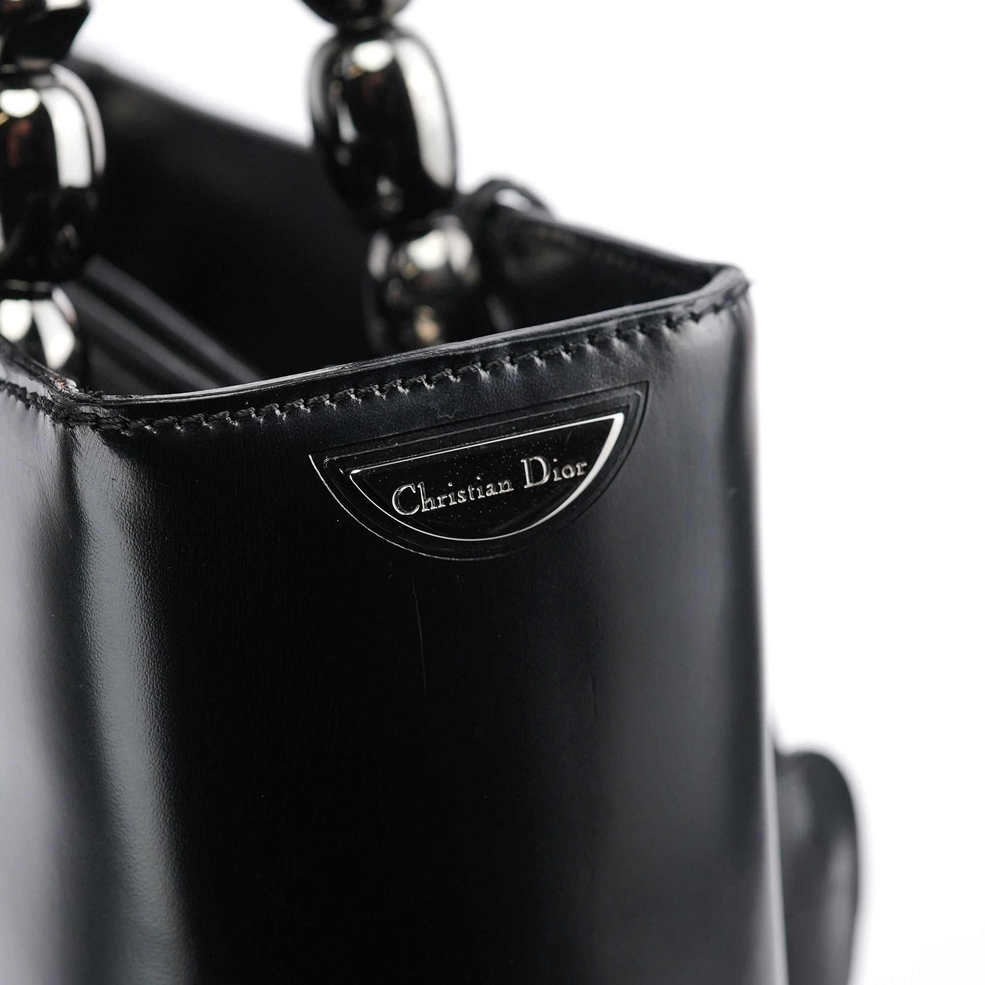 Black Calfskin Lady Dior Tote Bag