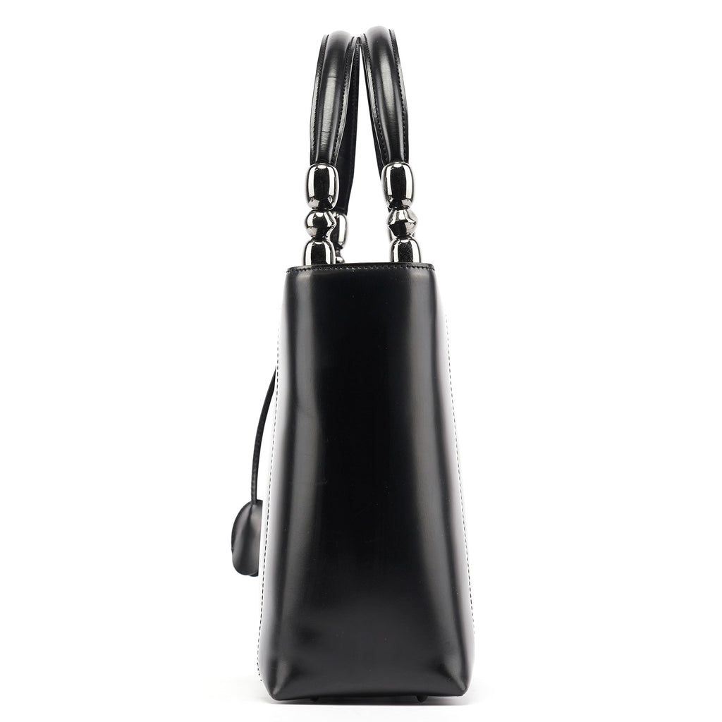 Black Calfskin Lady Dior Tote Bag