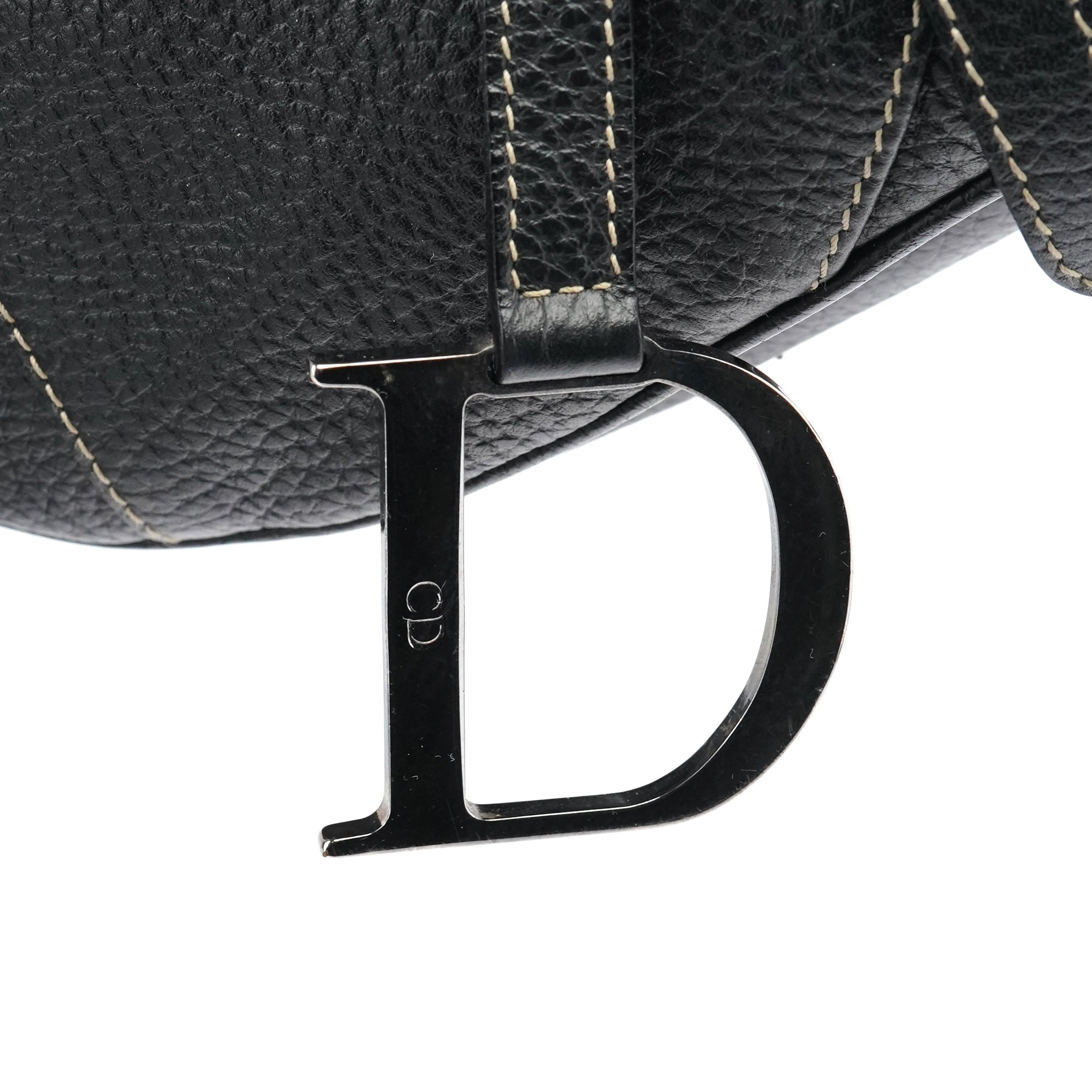 Black Leather Saddle Shoulder Bag