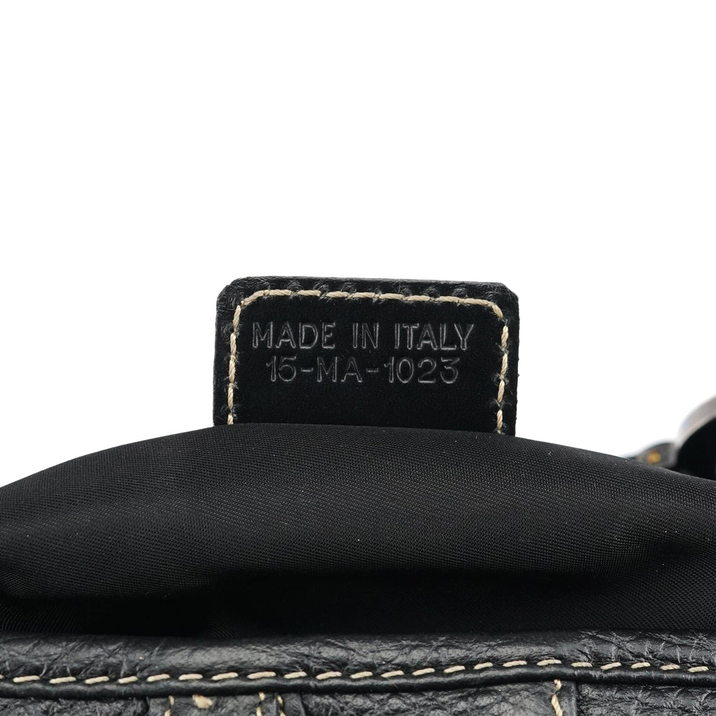 Black Leather Saddle Shoulder Bag