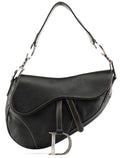 Black Leather Saddle Shoulder Bag