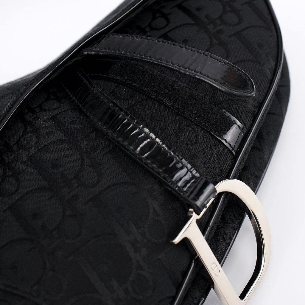 Black Monogram Saddle Bag