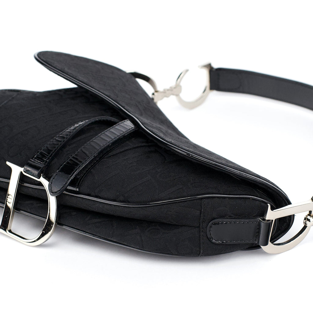 Black Monogram Saddle Bag