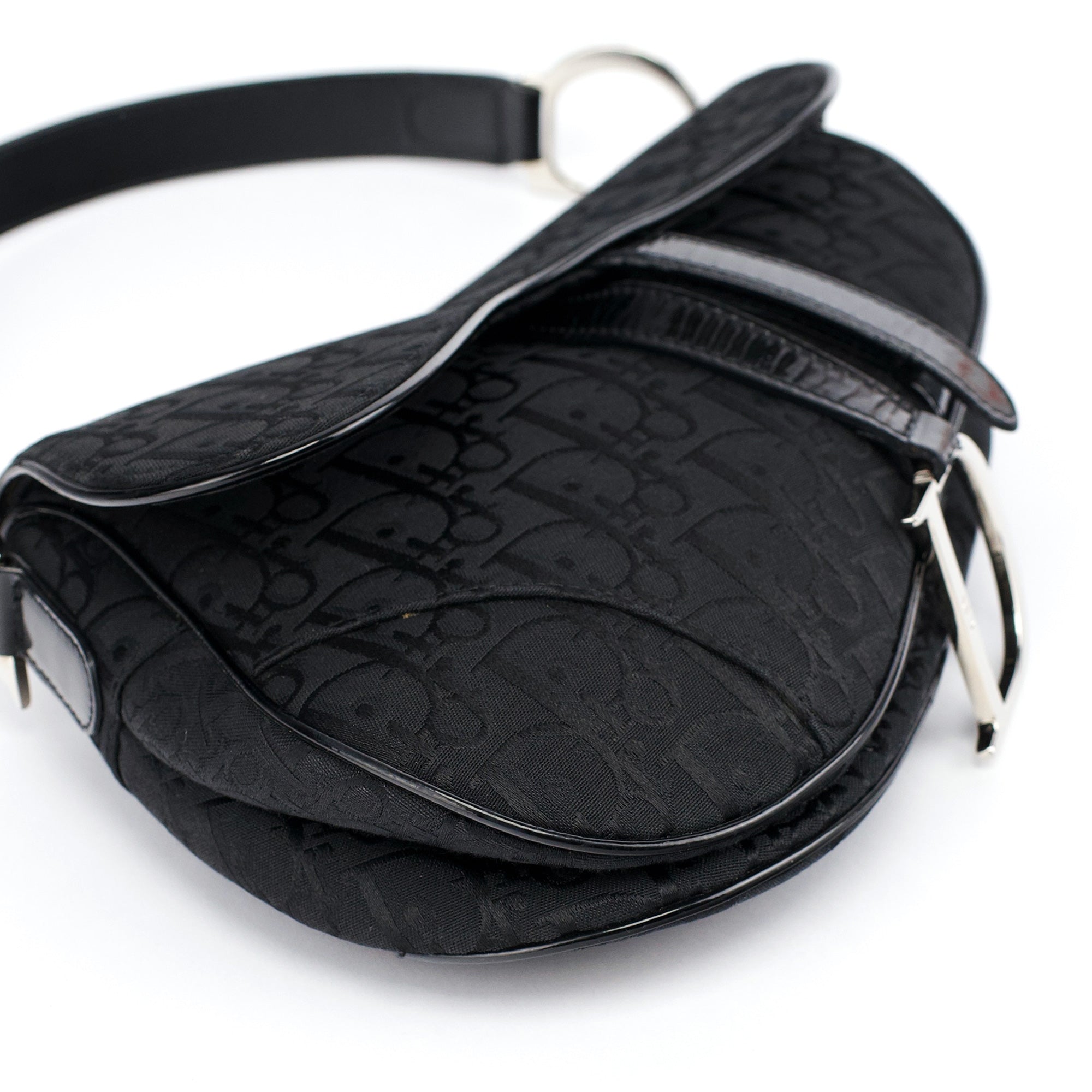Black Monogram Saddle Bag