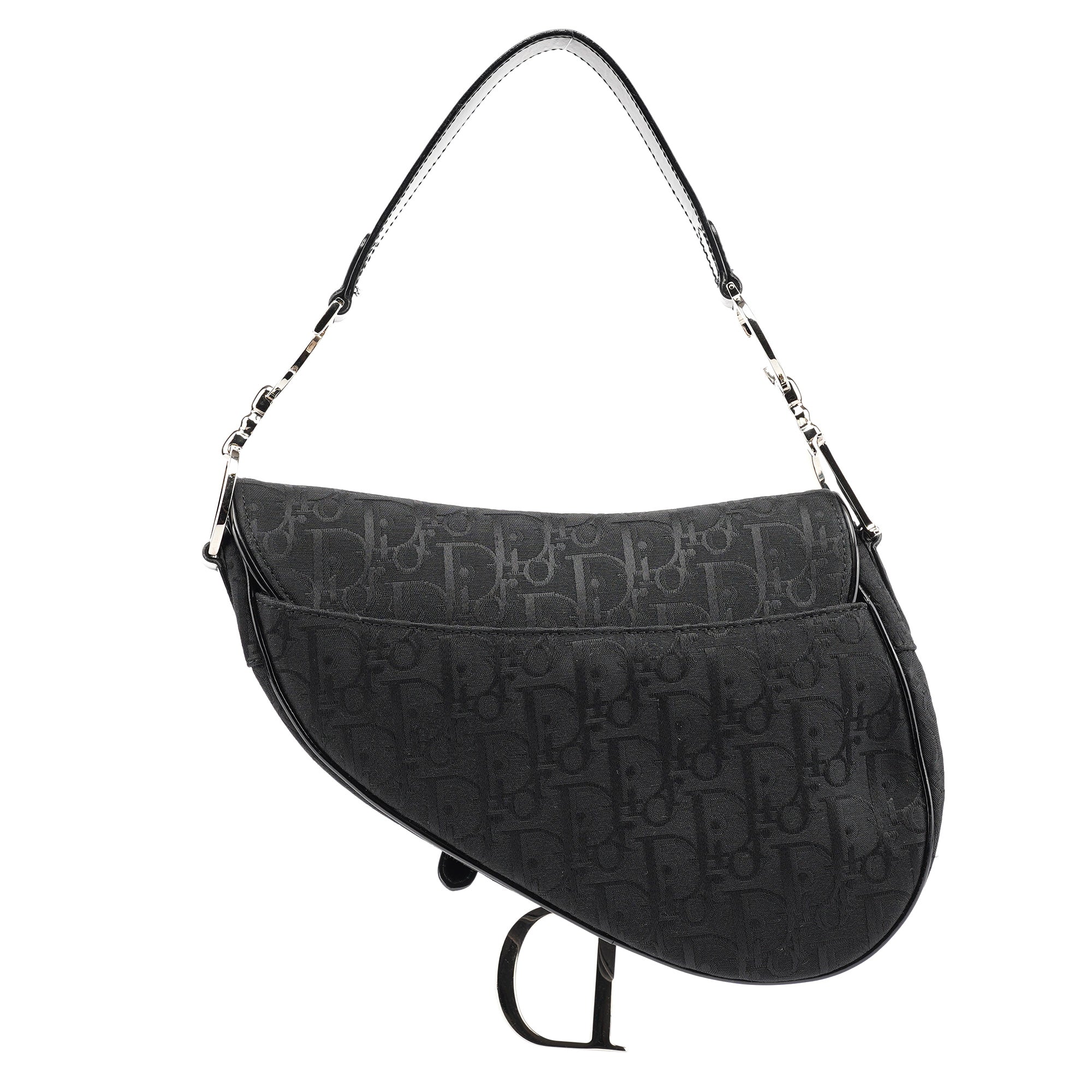 Black Monogram Saddle Bag