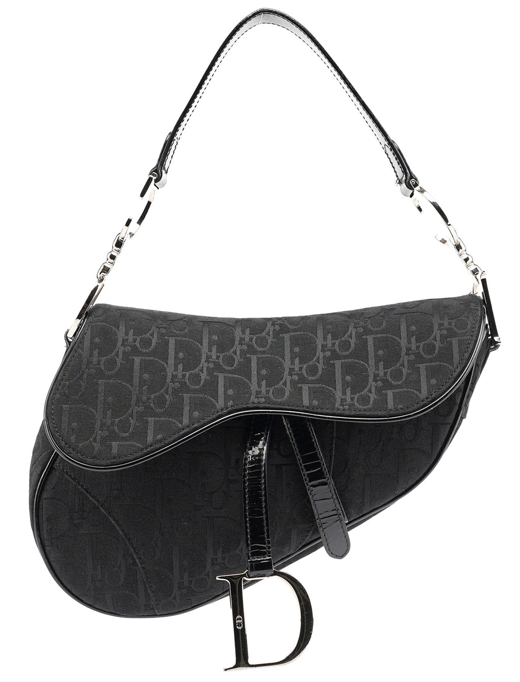 Black Monogram Saddle Bag