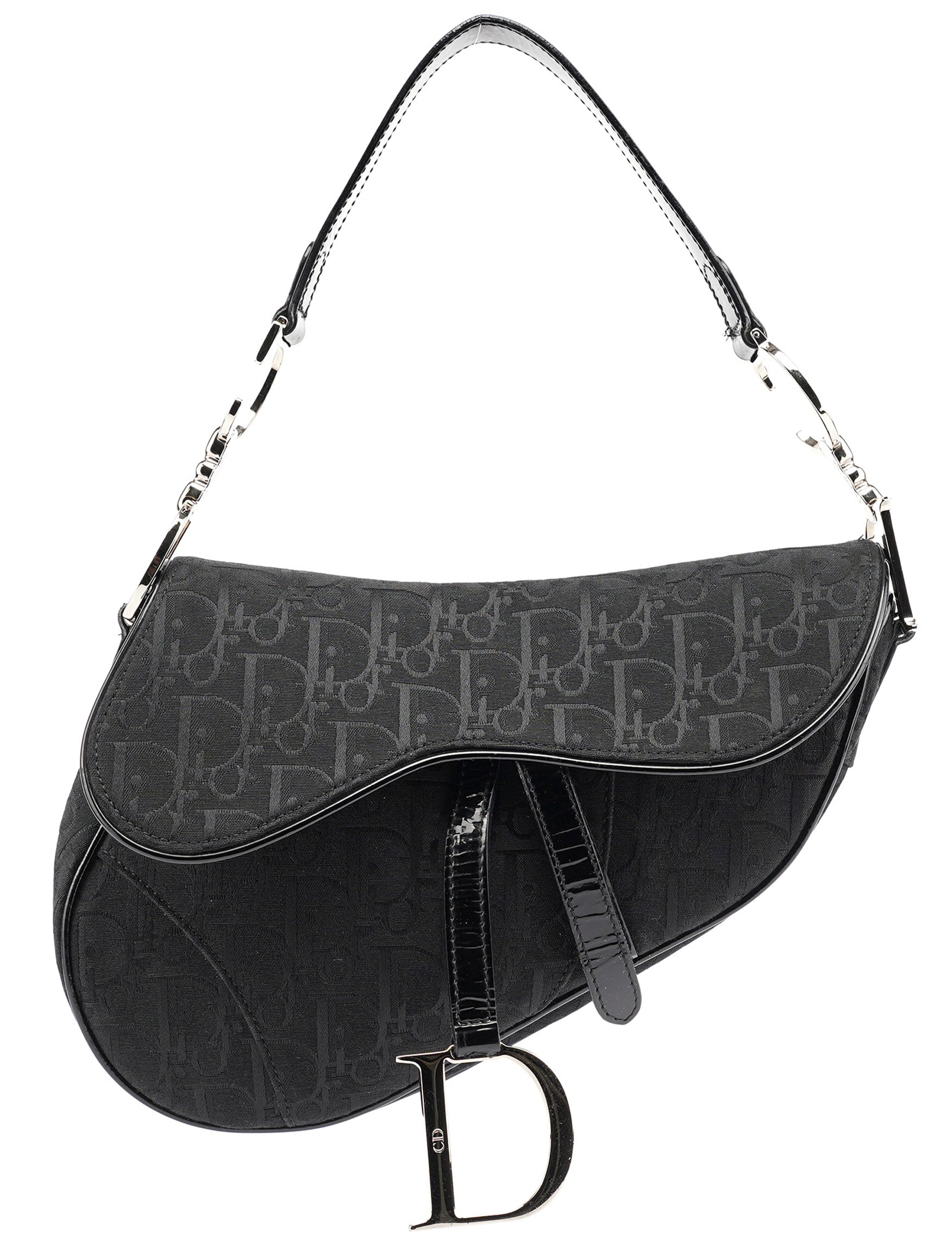 Black Monogram Saddle Bag