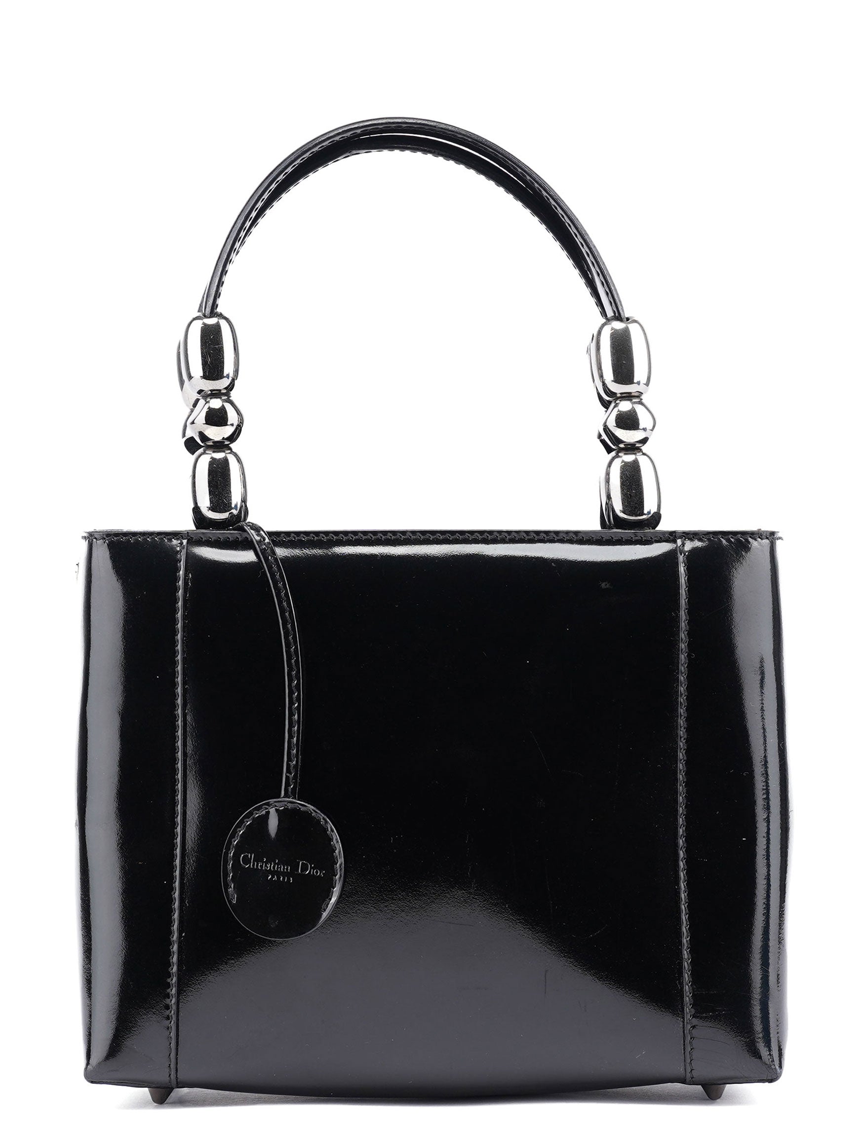 Black Patent Leather Mini Tote Bag
