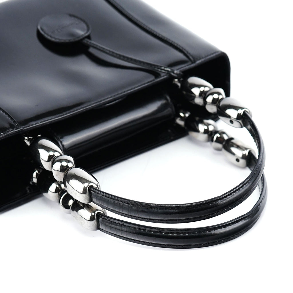 Black Patent Leather Mini Tote Bag