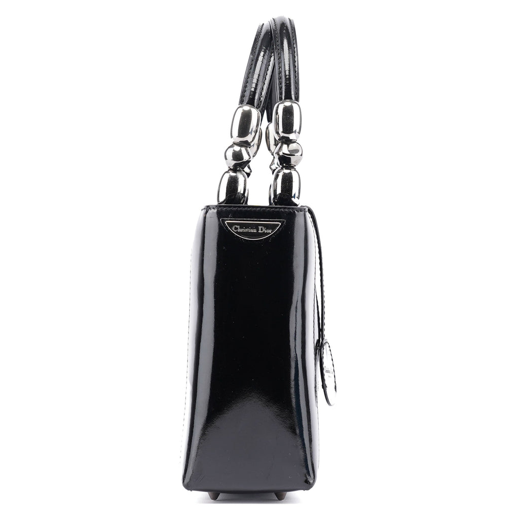 Black Patent Leather Mini Tote Bag