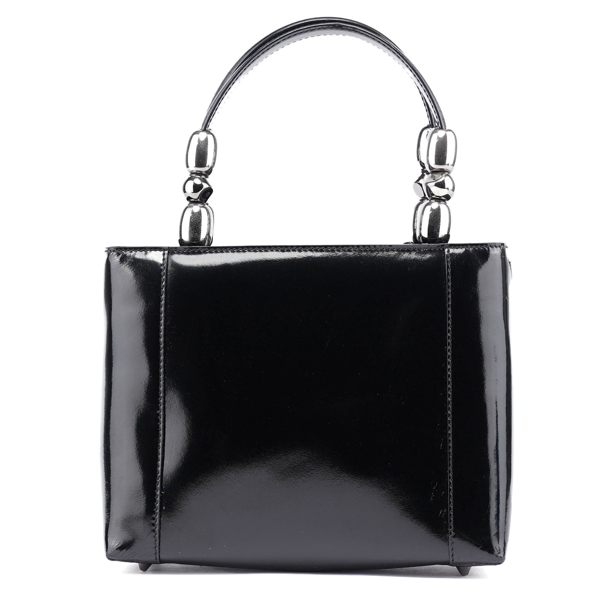 Black Patent Leather Mini Tote Bag